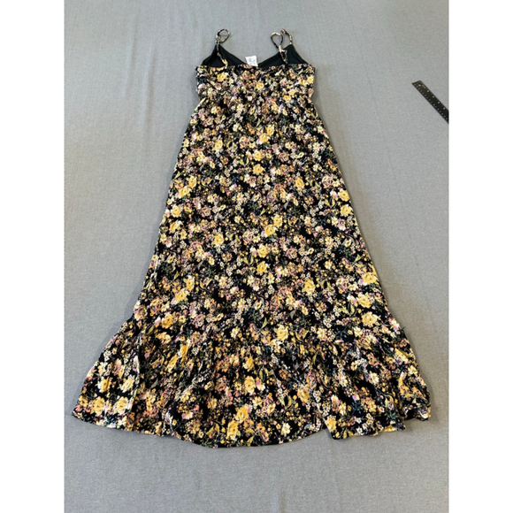 NWOTs Sadie & Sage black floral strappy V neck maxi dress Size S boho Romantic - Picture 3 of 9